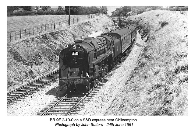 BR 9F 2-10-0  near Chilcompton 24.6.1961