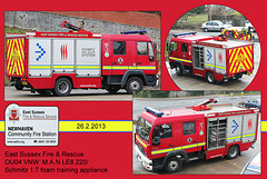 ESFRS - Newhaven - OU04 VNW - Schmitz one:seven foam training vehicle - 26.2.2013