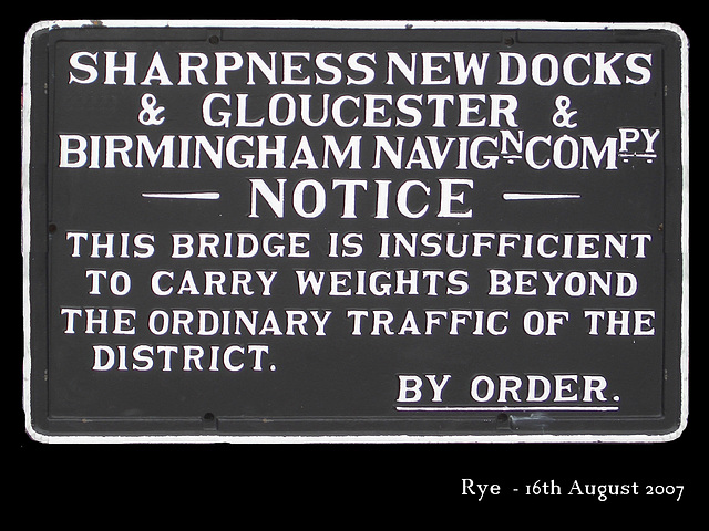 Sharpness Docks sign on sale in Rye, East Sussex  - 16.8.2007