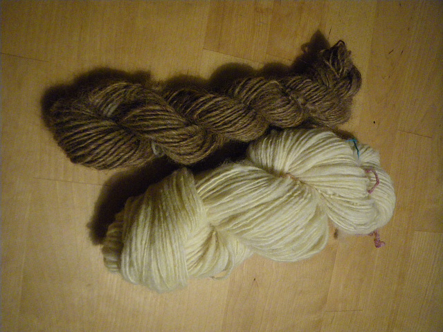 First attempts spinning thick yarn on the Lithuanian wheel