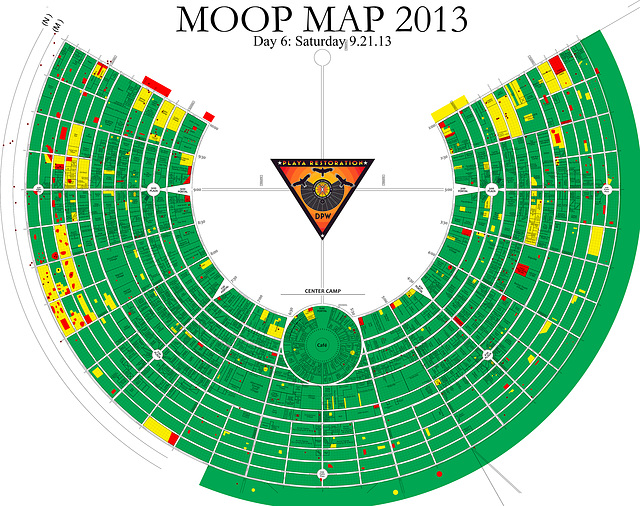 Burning Man MOOP Map 2013 Day 6