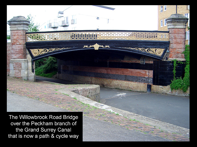 Willowbrook Road Bridge, Peckham, just south of the junction of the Peckham and Camberwell branches of the Grand Surrey Canal
