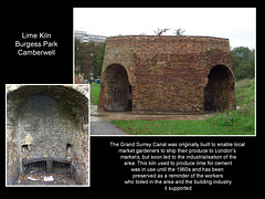 Lime Kiln in Burgess Park, close to the Grand Surrey Canal's Camberwell terminus