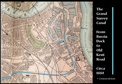 Map of Grand Surrey Canal east end 1884