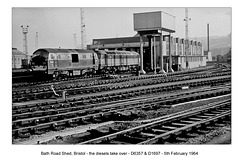 Bath Road Shed, Bristol - D6357 & D1697 - 5.2.1964