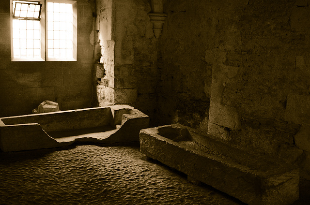 Medieval Stone Coffins at Lacock Abbey
