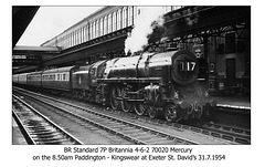 British Railways Britannia class 4-6-2 - 70020 Mercury - Exeter St David's - 31.7.1954