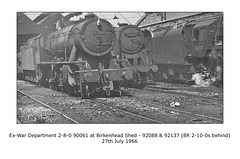 WD 2-8-0 90061 with 2-10-0s 92088 & 92137 at Birkenhead - 27-7-1966