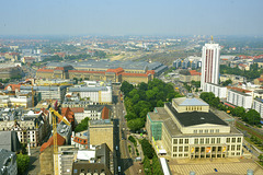 Leipzig 2013 – View of the Opera, Wintergarten-Hochhaus and the railway station