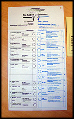 Abstimmzettel Bundestagswahl 2013, Hamburg - Altona