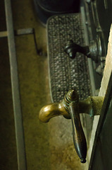 Hot water tap on Victorian fireplace
