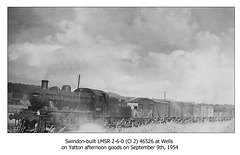 British Railways Class 2  2-6-0 46526 at Wells on 9.9.1954