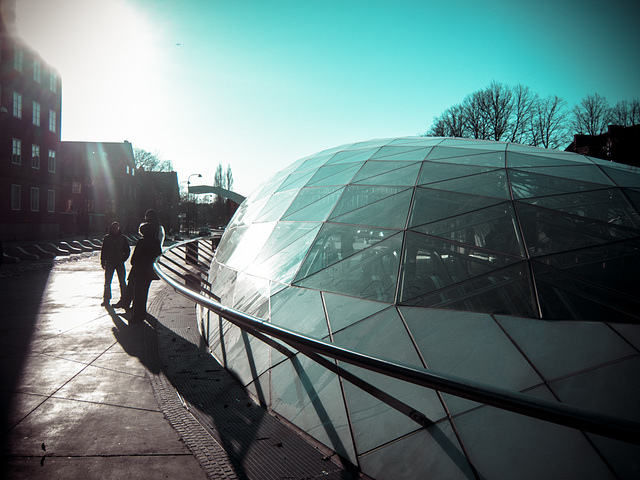 The glass dome in sunlight