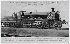 GWR 4-6-0 4021 King Edward prepared to haul the Royal Train following the funeral of King Edward VII 20.5.1910 - LPC postcard