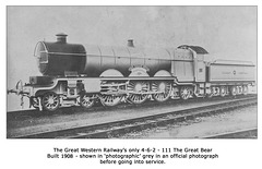 GWR 4-6-2 no.111 The Great Bear - Swindon - 1908 - LPC postcard