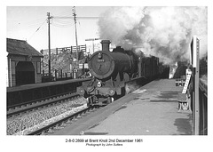 Ex-G.W.R.  2-8-0 2899 at Brent Knoll 2 12 61