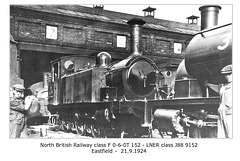 North British Railway class F 0-6-0T 152 - LNER class J88 - Eastfield - 21.9.1924 - WHW