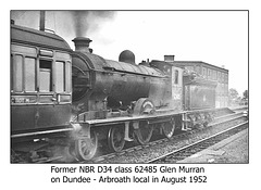 North British Railway D34 class 4-4-0 62485 Monifieth - August 1952