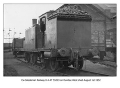 CR 0-4-4T 55223 Dundee West shed 1.8.1952