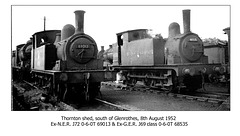 Thornton shed Fife 8.8.1952 J72 69013 & J69 68535