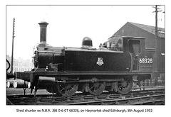 NBR J88 0-6-0T 68328 Haymarket shed 8.8.1952