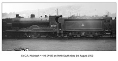 CR McIntosh 4-4-0 54489 Perth 1.8.1952