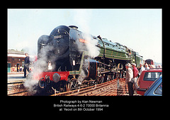 By Alan Newman  British Railways 4-6-2 70000 Britannia at Yeovil on 8.10.1994