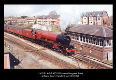 London Midland & Scottish Railway 4-6-2 46203 at Hereford -18.3.1995