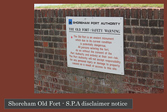 Shoreham Old Fort Shoreham Port Authority - disclaimer notice