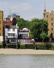 prospect of whitby pub from the  thames, wapping wall, london