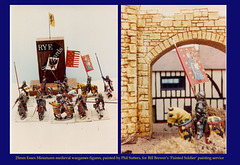 Medieval knights from the  Essex Miniatures range, painted by me for Bill Brewer.