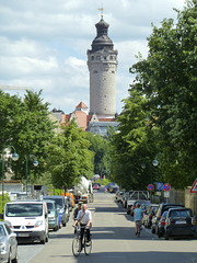Leipzig 2013 – View of the tower of the Neues Rathaus from the Elsterstraße