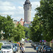Leipzig 2013 – View of the tower of the Neues Rathaus from the Elsterstraße