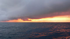 Southern Ocean sunset panorama