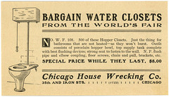 Bargain Water Closets from the St. Louis World's Fair (1904): Hopper Closets