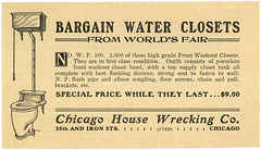 Bargain Water Closets from the St. Louis World's Fair (1904): Front Washout Closets