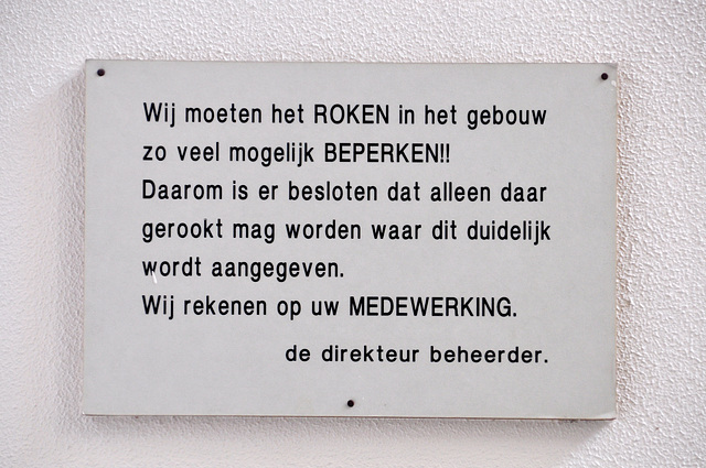 Sign in the old Pathology Lab of Leiden University