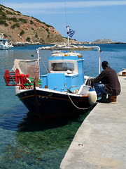 Fisherman and Boat at Sesklia