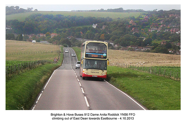 Brighton & Hove Buses no. 912 Dame Anita Roddick - East Dean - 4.10.2013