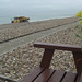 Tonka Toy and daffodils on Hayling Beach