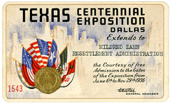 Texas Centennial Exposition Pass, Dallas, 1936
