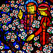 Détail du vitrail de Jeanne d'Arc - Eglise de Menneval