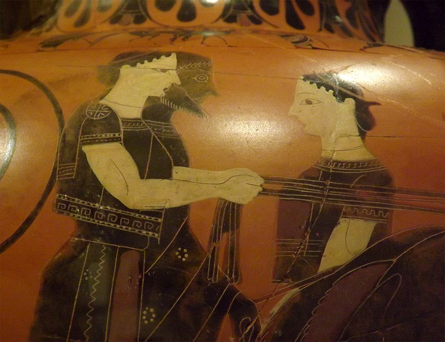 Detail of the Terracotta Neck-Amphora Attributed to Exekias in the Metropolitan Museum of Art, September 2013