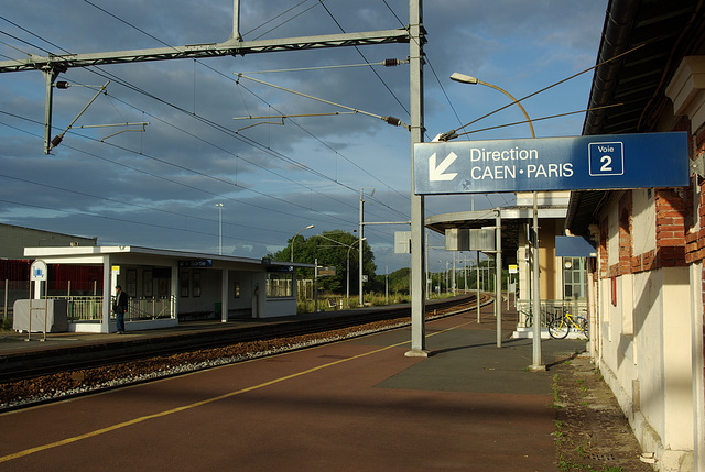 Early Morning Sun at Bayeux Train Station - Sept 2010