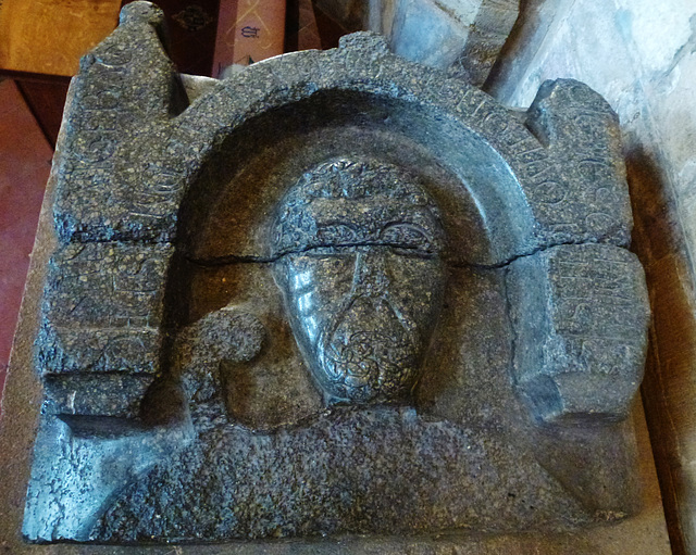 sherborne abbey church, dorset, c12 tomb effigy