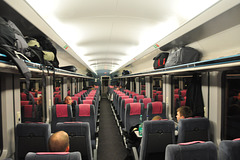 Interior of a German express train -- Second class carriage