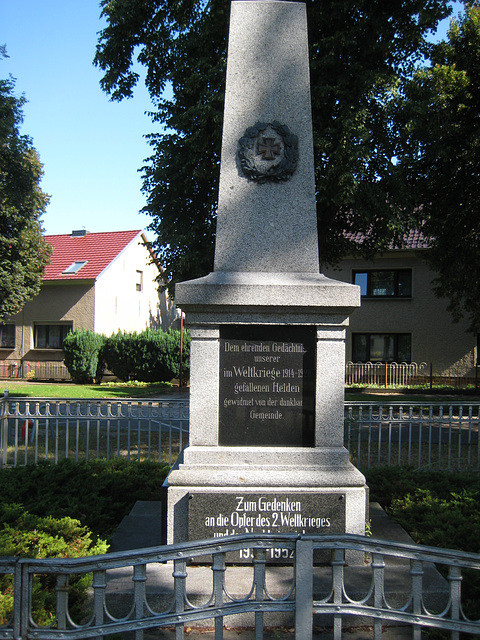 Denkmale Weltkriege - Schöneiche
