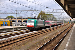 The Amsterdam-Brussels Express passing Leiden