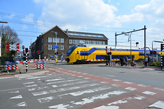 Train passing through Leiden