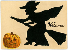 Witch and Jack-O'-Lantern Card for Helene